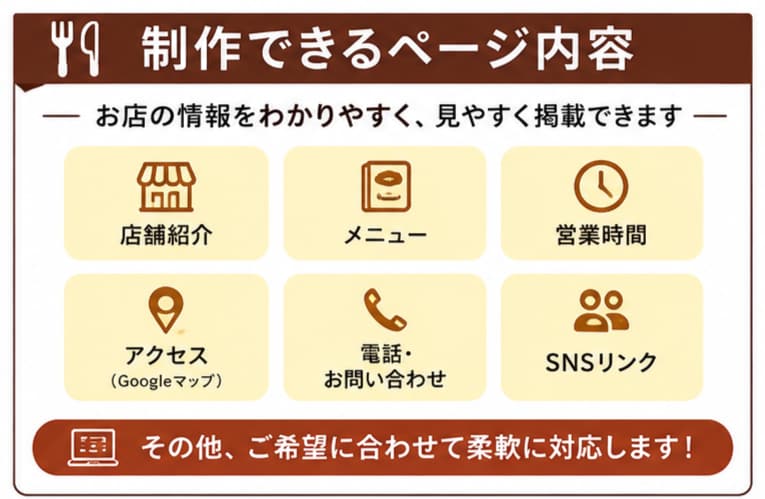 飲食店▪️個人店向けのホームページを作成します スマホ対応｜集客に繋がる店舗ホームページを作成します イメージ3