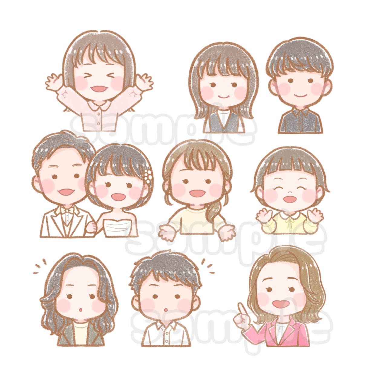ゆるすぎるほんわかイラスト描きます とにかくゆるい！でもどこか似ている？ゆるさ重視のイラストです イメージ6