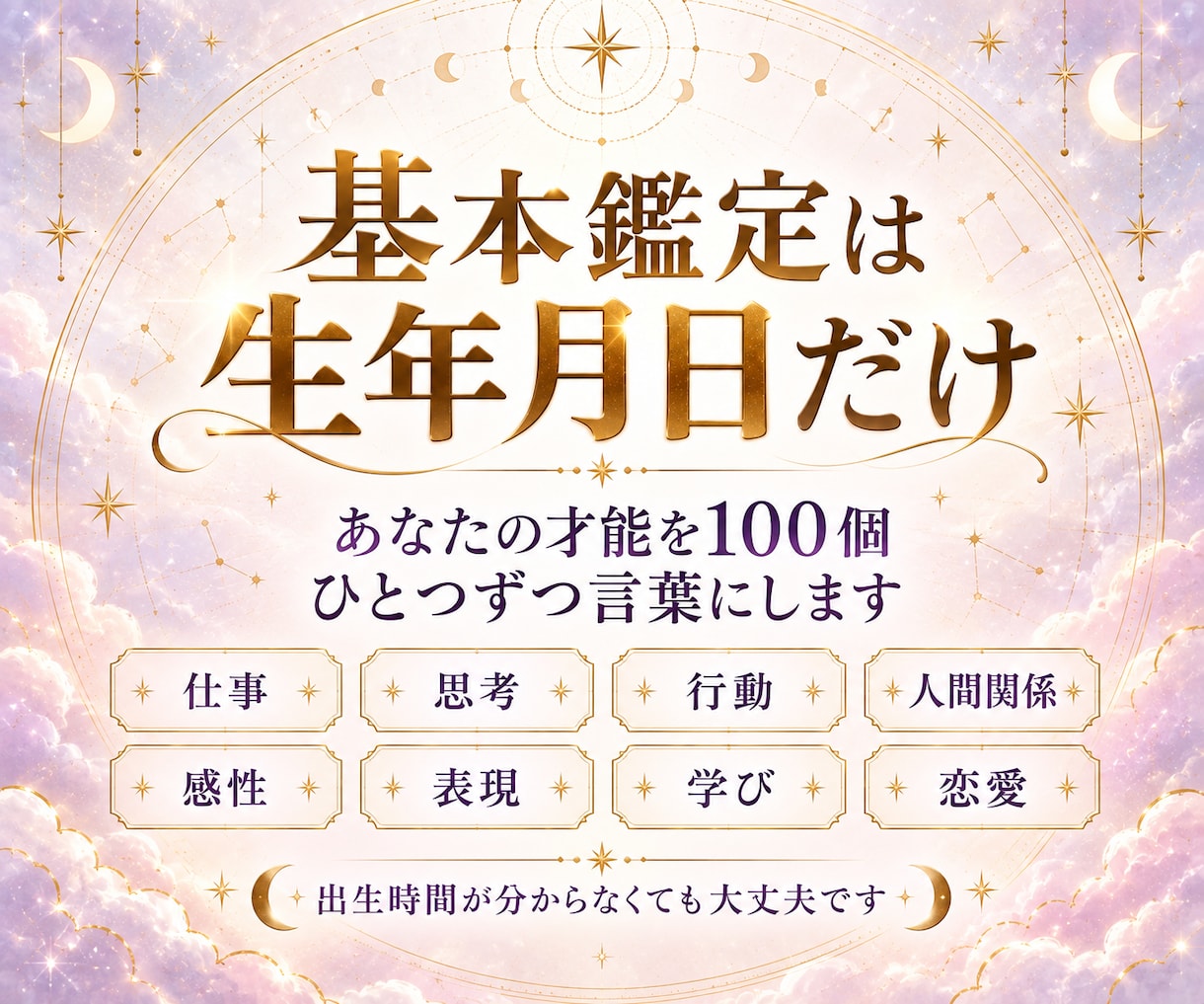 あなたの才能100個をホロスコープで見つけます 自分では気づけない強み・資質を星から100個言語化します イメージ4