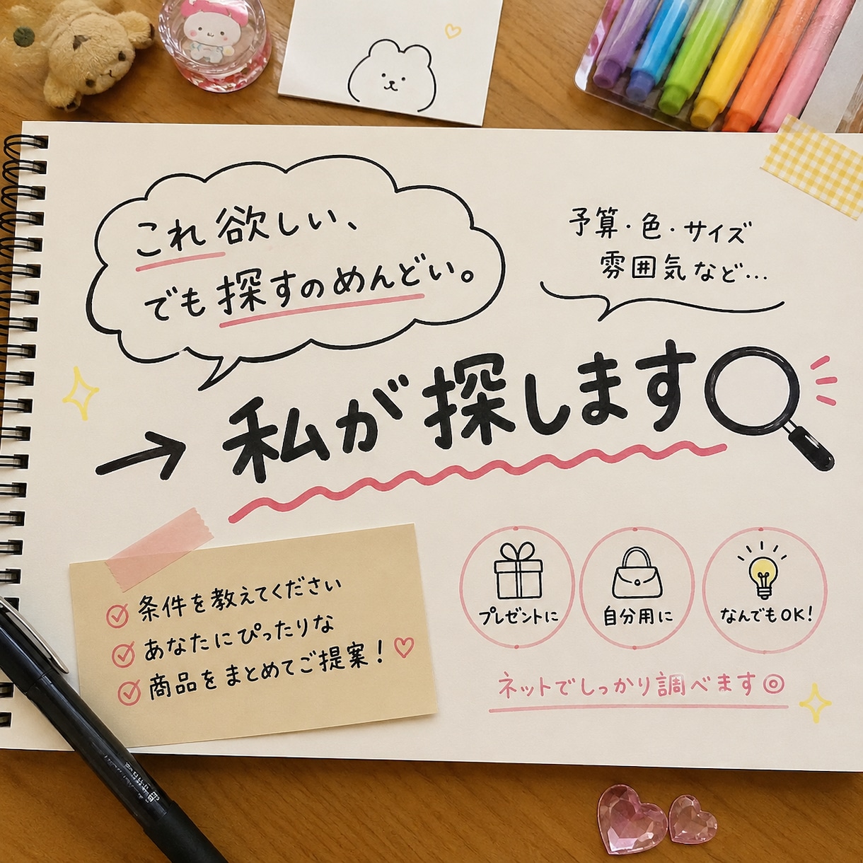 条件だけください！あとは探します こんなの欲しいけど自分で探すのめんどくさいを代わりに検索し イメージ1