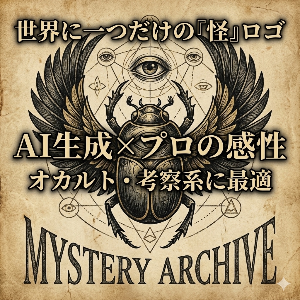 AIプロ編集が作る！SNS.動画用ロゴを制作します 都市伝説・UMA系など、世界観を重視するSNSロゴに特化 イメージ1