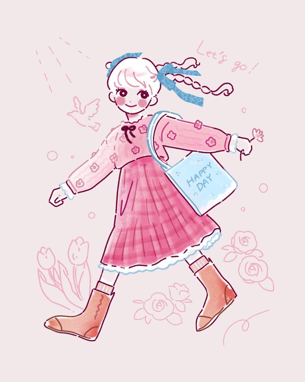 やさしく可愛い♡ガーリーなイラスト描きます 丁寧にヒアリングします！SNSアイコン・プレゼントにおすすめ イメージ4