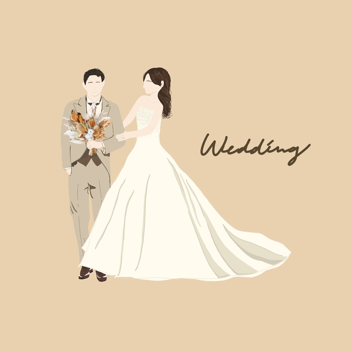 大切な日をイラストに残します ウェルカムボード・オリジナル婚姻届の挿絵（★データお渡し） イメージ4