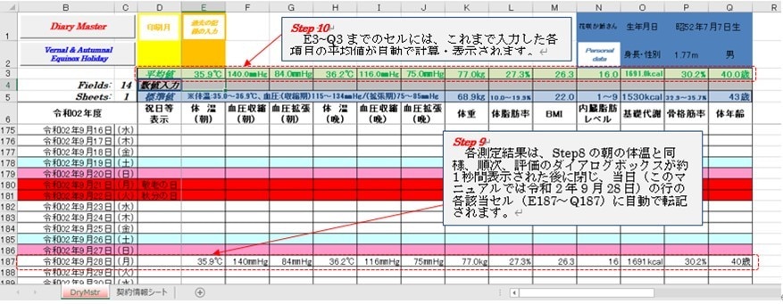体温・血圧と体重等体組成の記録ソフトを提供します 半永久版：毎日の体温・体重等記録で健康管理で感染症対策 イメージ5