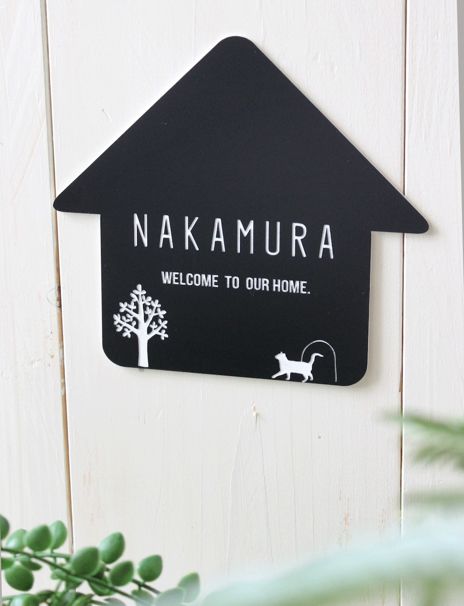 屋外対応＊ナチュラルなおうち型表札制作します サイズ変更可◎お店・サロン・イベントの看板にもおすすめです♪ イメージ5