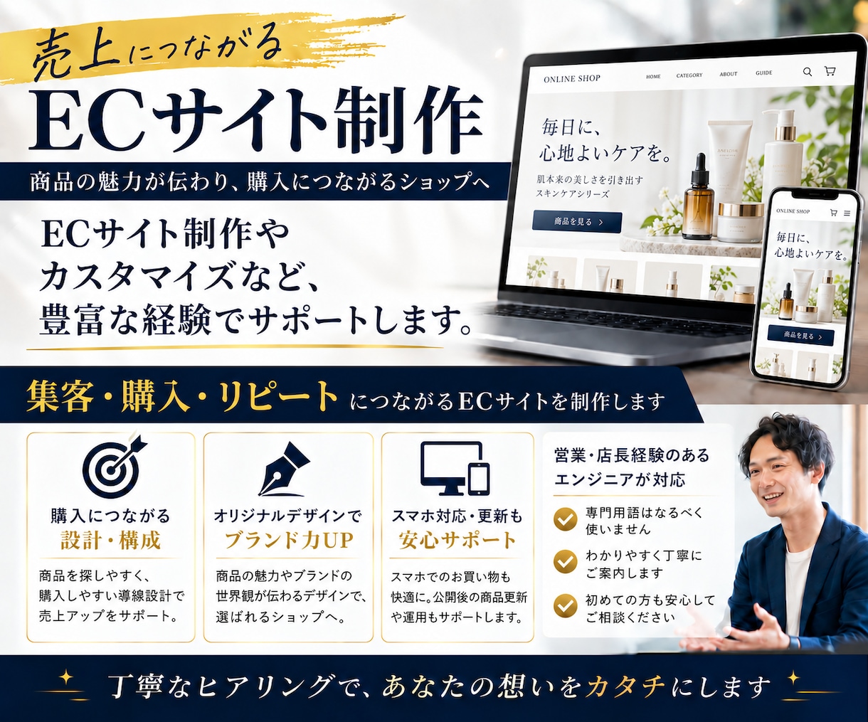 Shopifyで初めてのECサイトを制作します 小規模事業者向け｜商品登録・決済・配送設定から公開まで対応 イメージ3