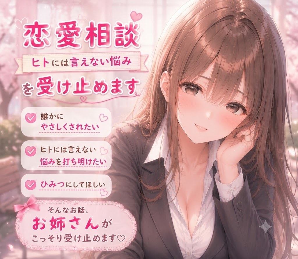 誰にも言えない悩み、お姉さんが優しくお聞きします 誰にも言えない恋と結婚の悩みに寄り添います イメージ1