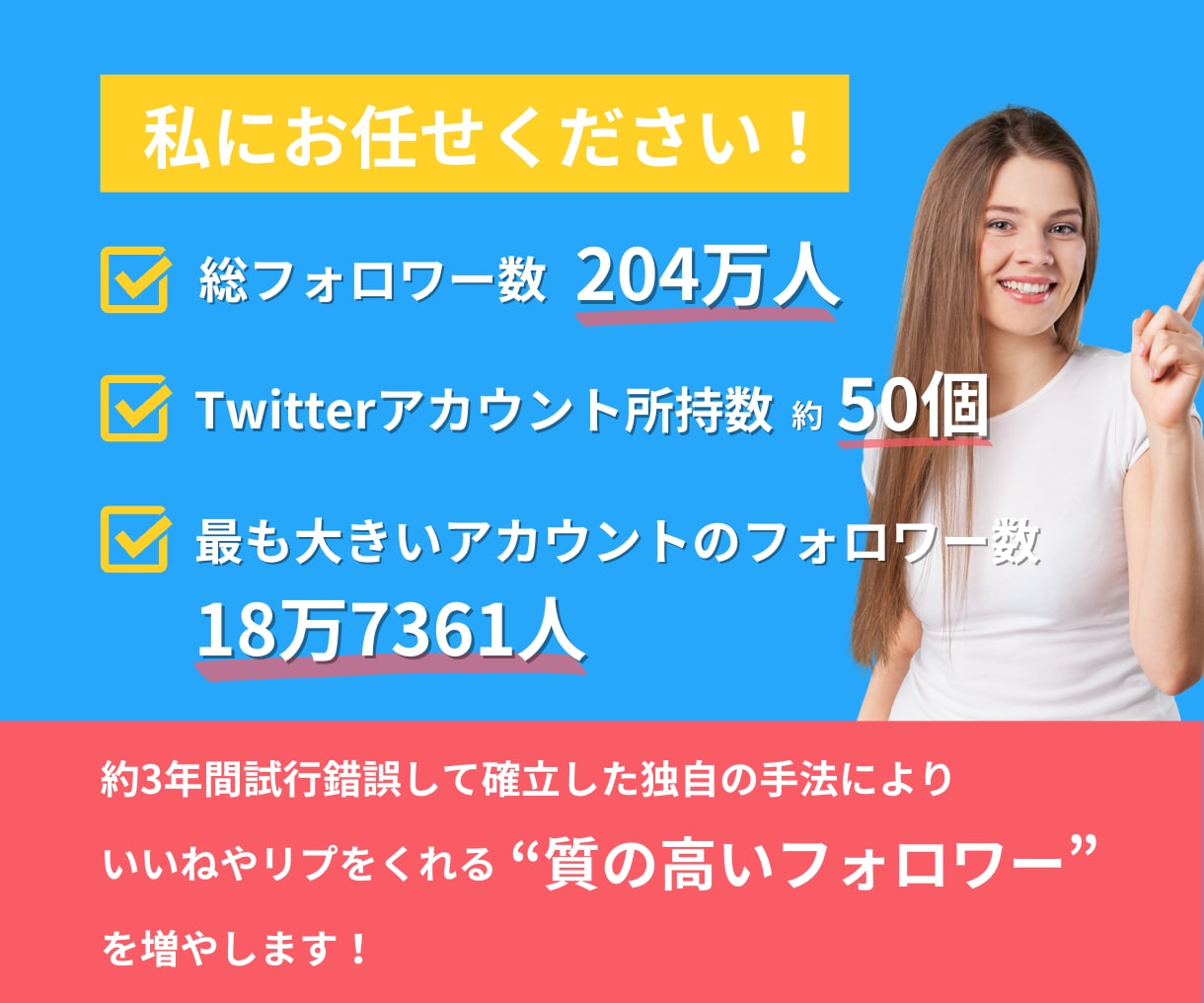250件超え！Twitter専門家が運用代行します アカウント開設も対応◎アクティブフォロワー獲得でいいね数UP イメージ3