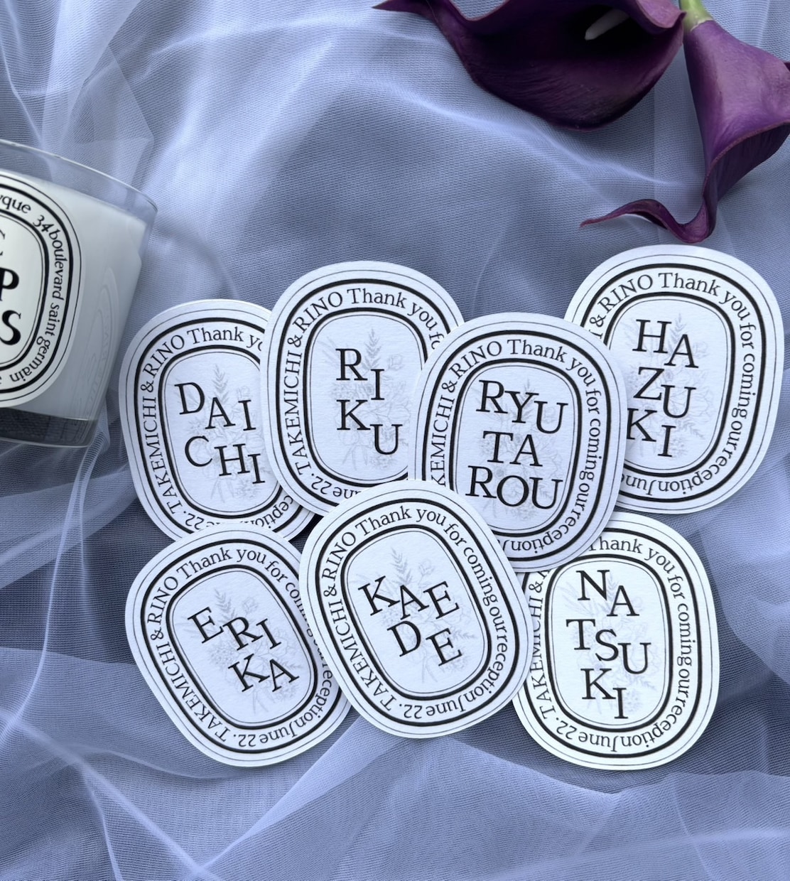 Diptyque風席札お作りします 王道人気のディプティック風リボン席札♡ イメージ3