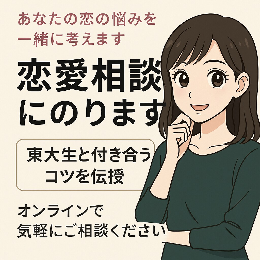 恋愛の悩みを一緒に整理します 東大生との恋愛経験を活かして共感サポート イメージ1