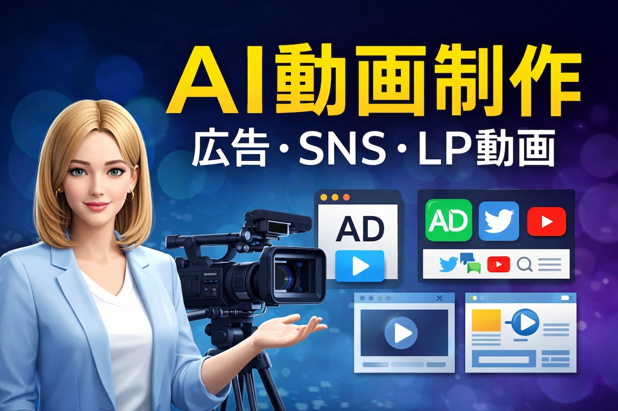 AI動画制作｜広告・SNS動画作ります 広告・SNS・LPに使えるAI動画を制作します イメージ1