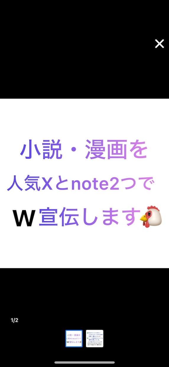 2つの人気SNSで小説・漫画をw宣伝をします X(旧Twitter)とnoteでW宣伝・鬼拡散します‼️ イメージ1