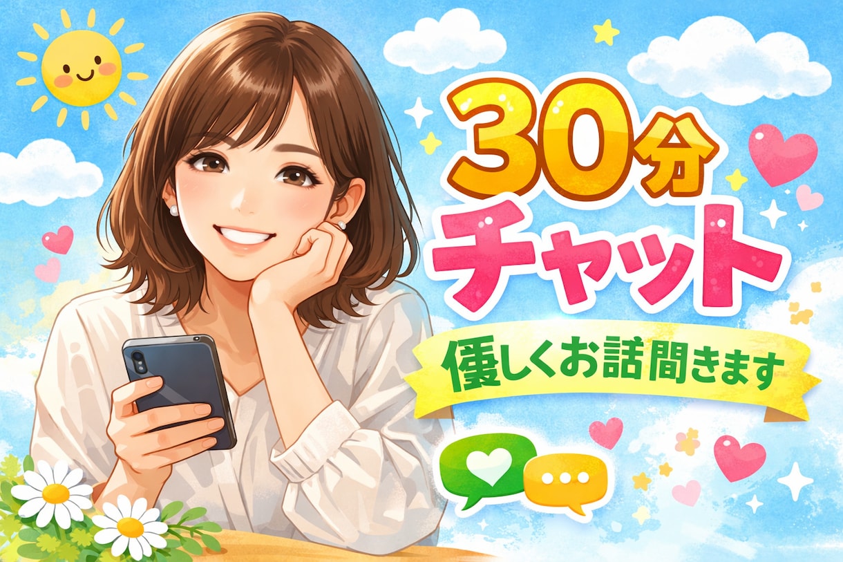 30分間ゆっくりチャットでお話聞きまます どんなお話も否定せずお聞きします イメージ1