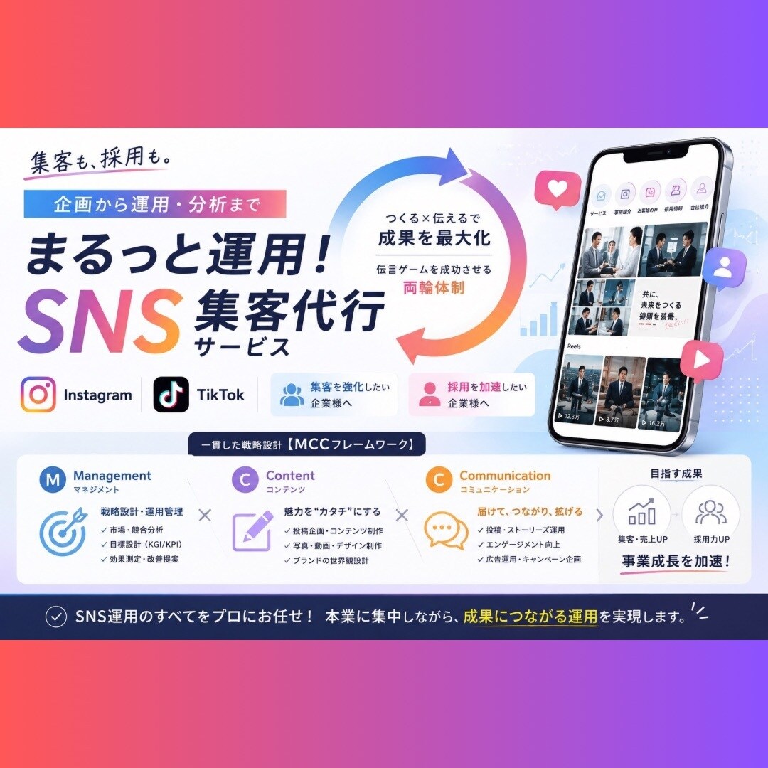 インスタをマルっと運用します SNS運用代行はお任せください イメージ1