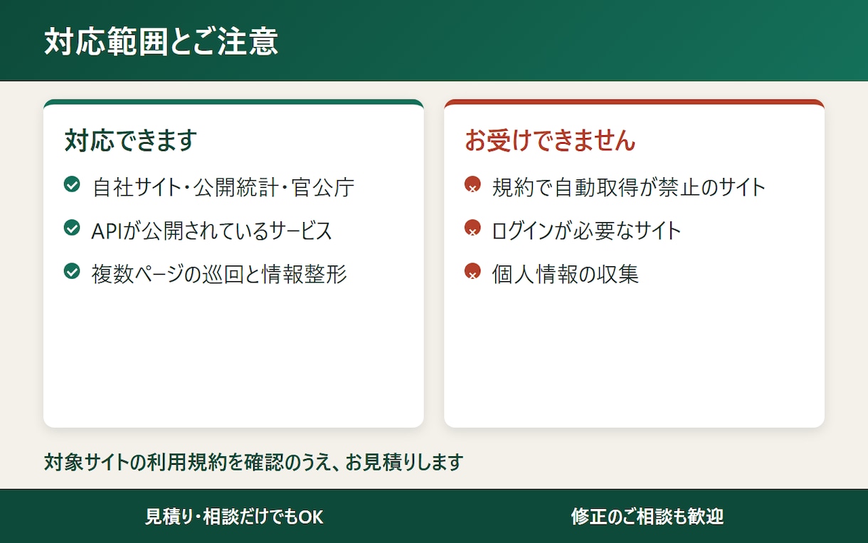 公開データの収集ツールをPythonで作成します CSV/Excel出力・使い方説明書付きで納品 イメージ4