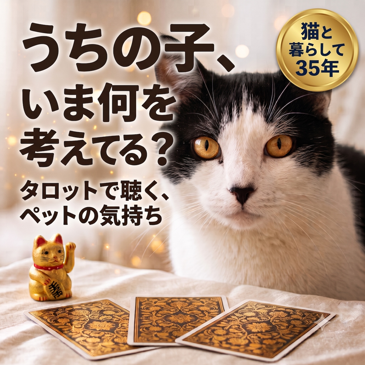 ペットの気持ちをタロットで読み解きます 猫と暮らして35年・保護猫3匹の60歳鑑定士が寄り添います イメージ1