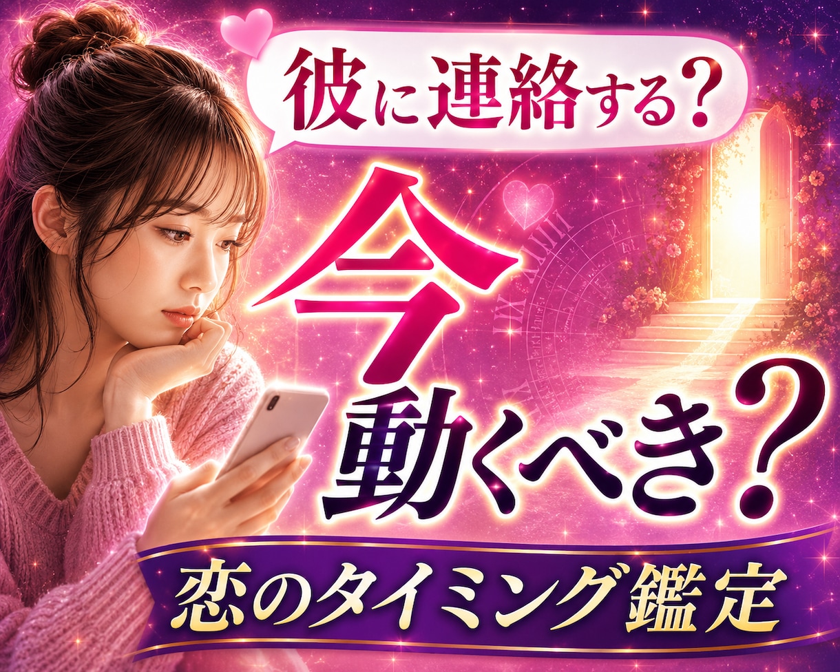 今動くべき？待つべき？｜恋愛のタイミング占います 「連絡・告白など恋が動くタイミングを占います」 イメージ1