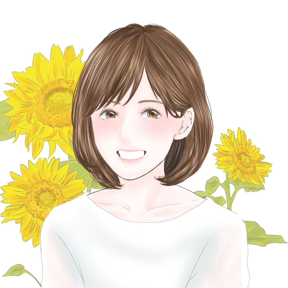 笑顔が印象的なやわらかいイラスト作成します SNSアイコンやブログにも！お気軽にご相談ください イメージ1