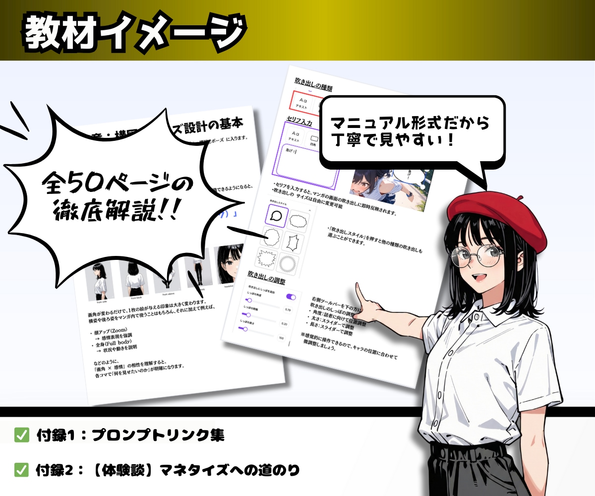 超本格的な生成AI漫画の作り方を教えます 現役AI講師が本格漫画技術を伝授。初心者大歓迎！ イメージ2