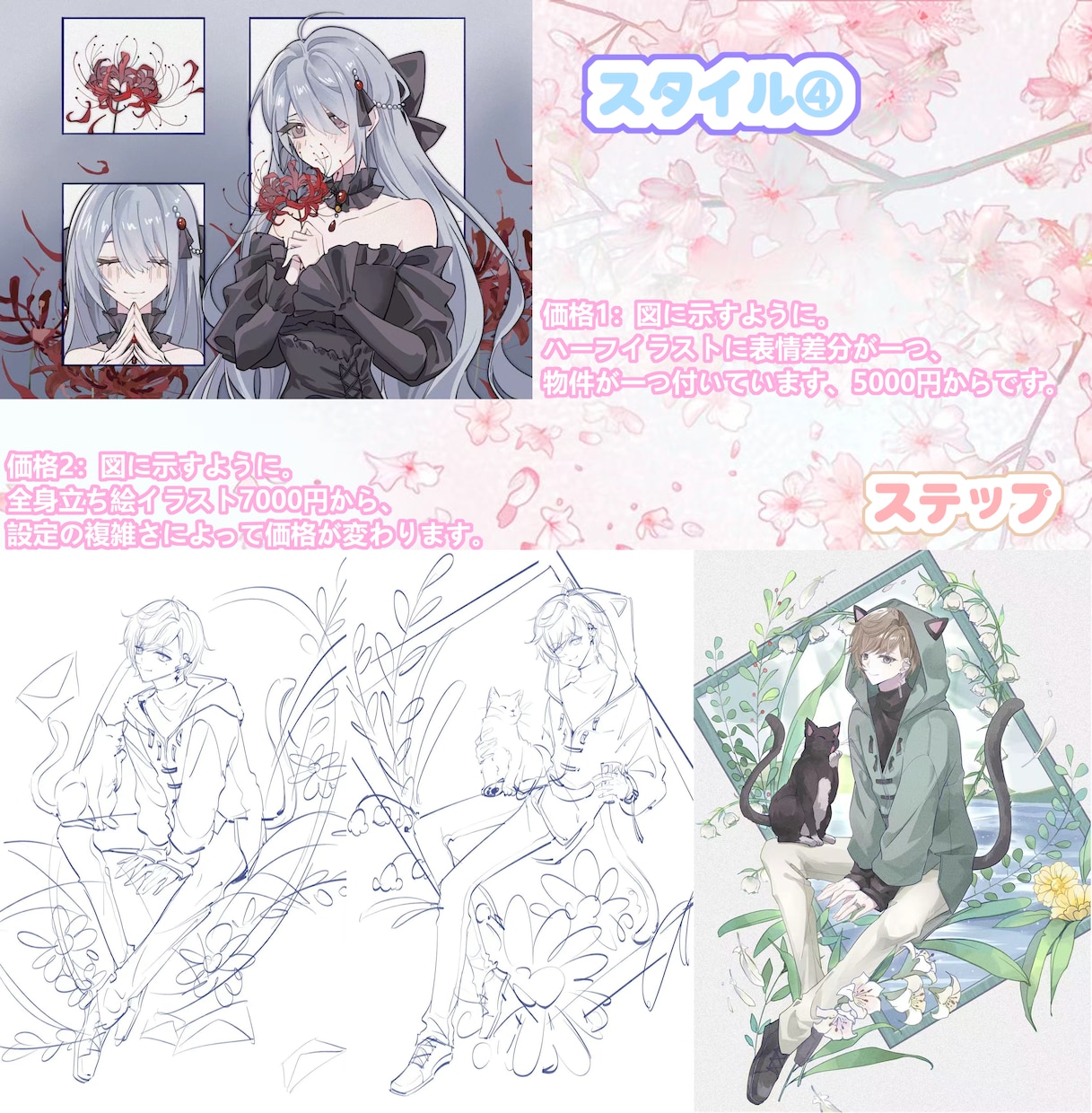 7つのスタイルのキャラクターイラスト制作いたします どんな子どもでも丁寧に対応します！✧⁺⸜(●˙▾˙●)⸝⁺✧ イメージ7