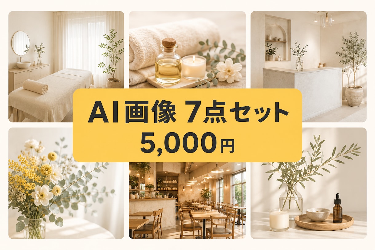 ホームページ用のAI画像を7点作成します 写真がないお店向け。商用OK・お店の雰囲気に合わせ生成 イメージ1