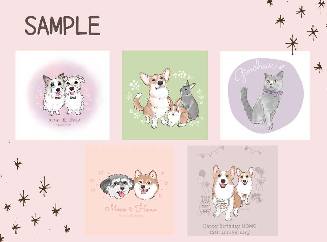 ペットのかわいい似顔絵描きます スマホ待受とアイコンサイズのセットのペットの似顔絵描きます イメージ4