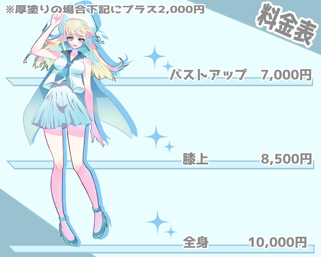 オリジナルデザインアニメ調・厚塗りの立ち絵描きます TRPG・立ち絵・配信・ゲームに使える！カラフル衣装デザイン イメージ2