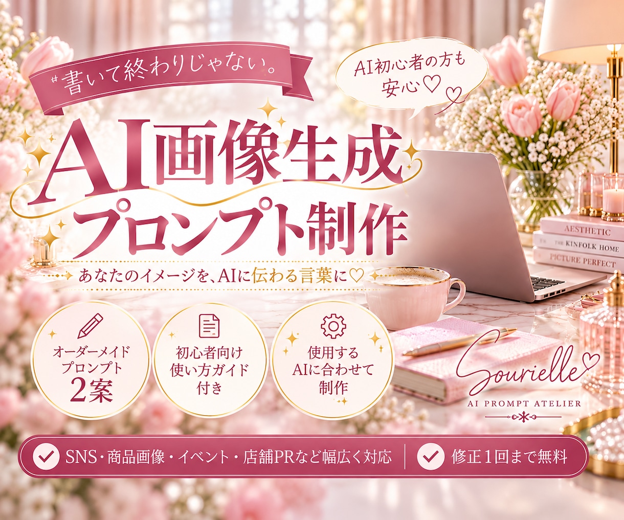 AI画像生成用のプロンプトを作成します SNS・イベント告知も対応！理想のイメージを言葉に♡ イメージ1