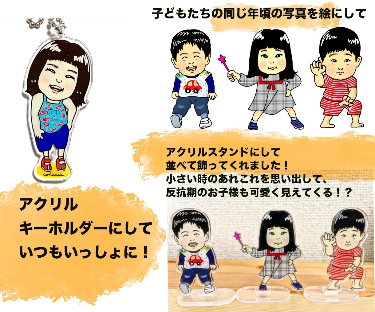 お子様の全身キャラクターを作ります 思い出の表情・服・ポーズを永遠に残せます！ イメージ2