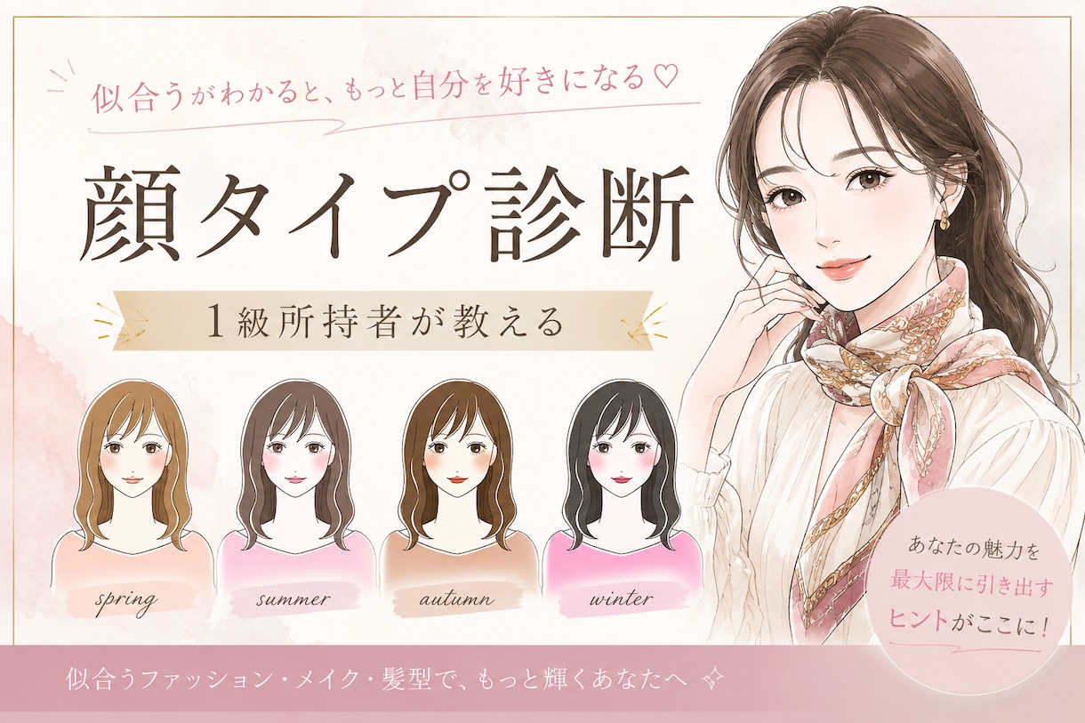 現役診断士｜双子ママが顔タイプ診断します ママの毎日に、“私かわいい♡”を増やして輝く毎日を✨ イメージ1