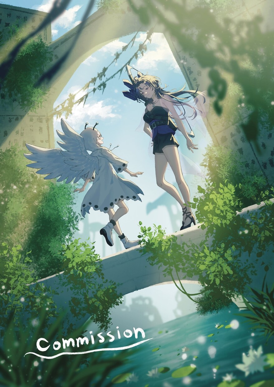 背景ありの一枚絵イラストを制作します 安心してお任せいただける丁寧な制作進行を心がけています。 イメージ3