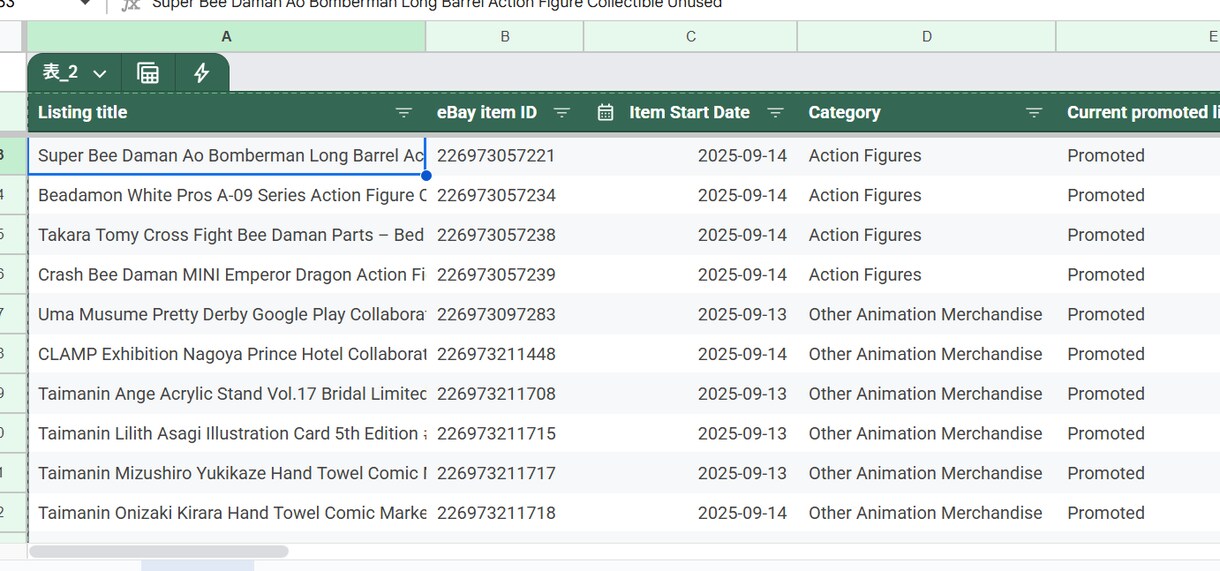 eBay輸出売上分析をAIで完全自動化します ChatGPT×スプレッドシートで利益商品と推奨ワードを抽出 イメージ1