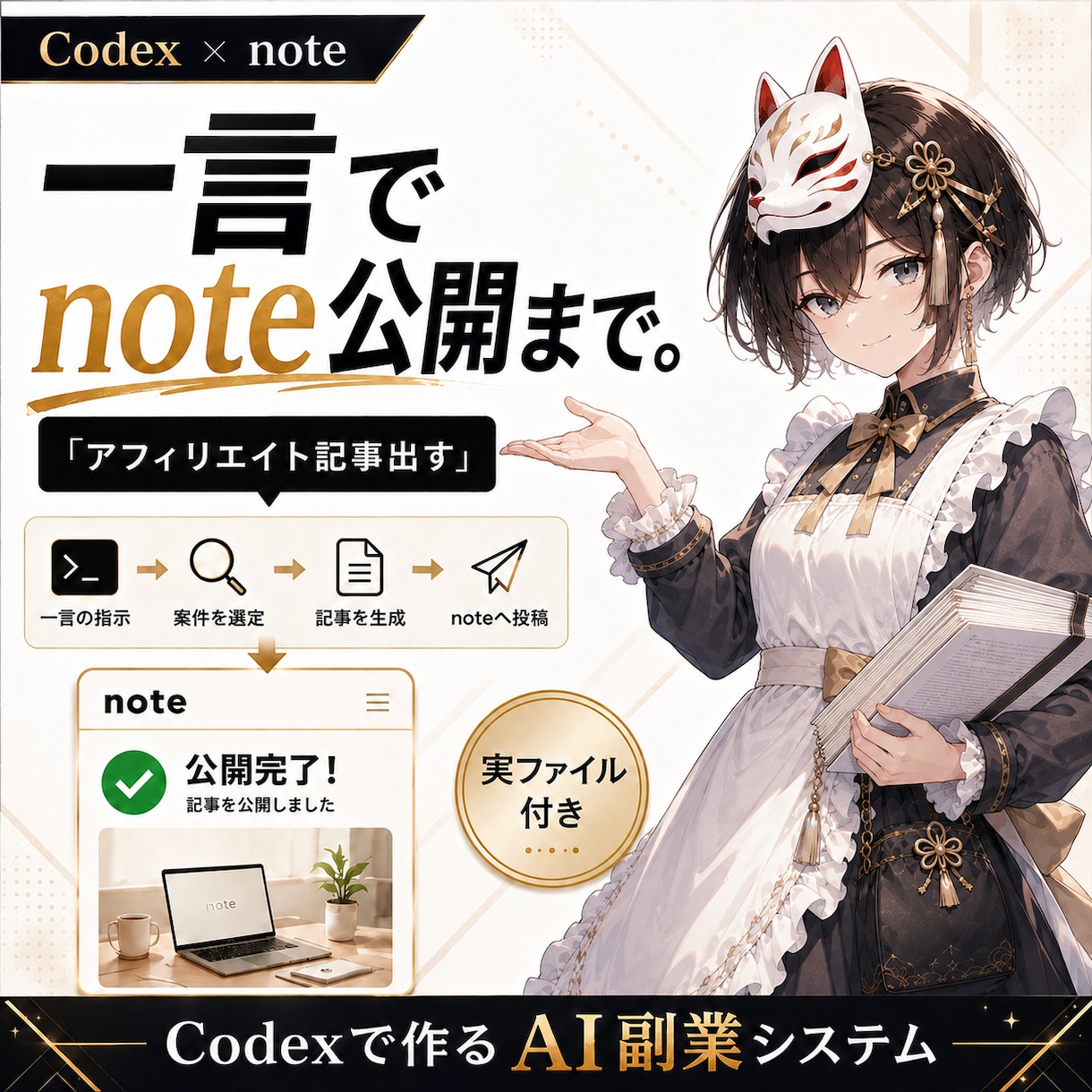 Codex×note自動投稿ツールを納品します 一言から記事作成・note投稿まで自動化 イメージ1
