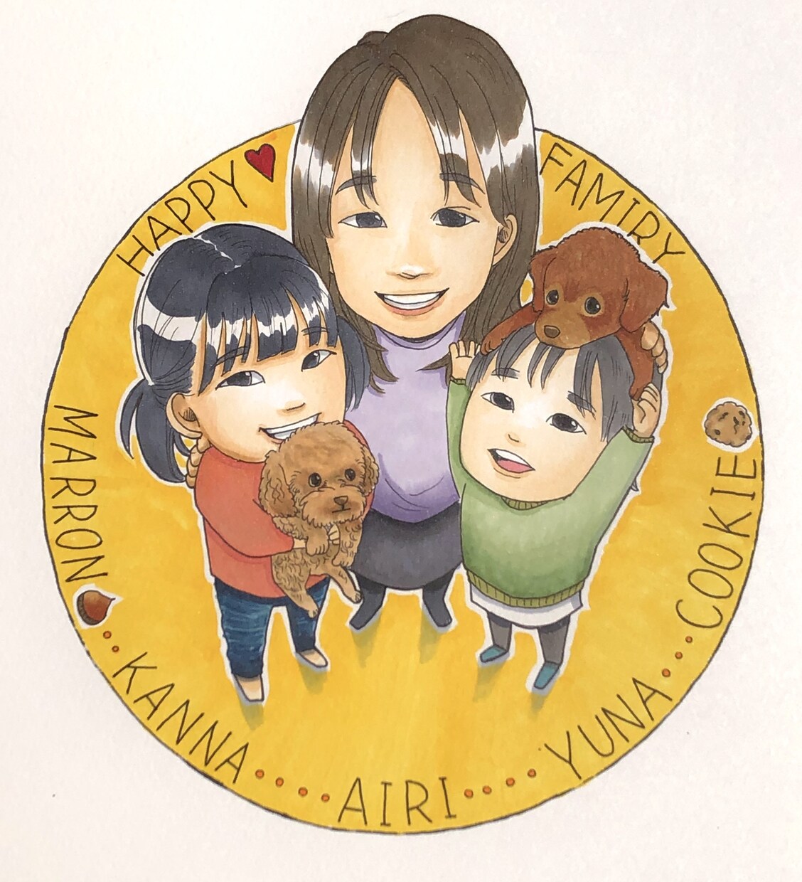 温かみある似顔絵を全て手描きで作成致します 水性マーカーを使用した色鮮やかなイラストです！ イメージ5