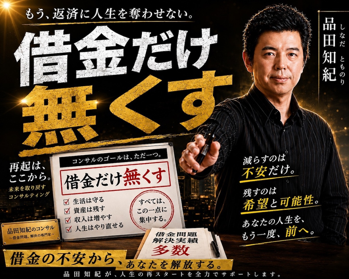 自己破産から復活した経営者が悩みを一緒に考えます 負債1.6億から復活した実体験だからこそ伝えられることがある イメージ1