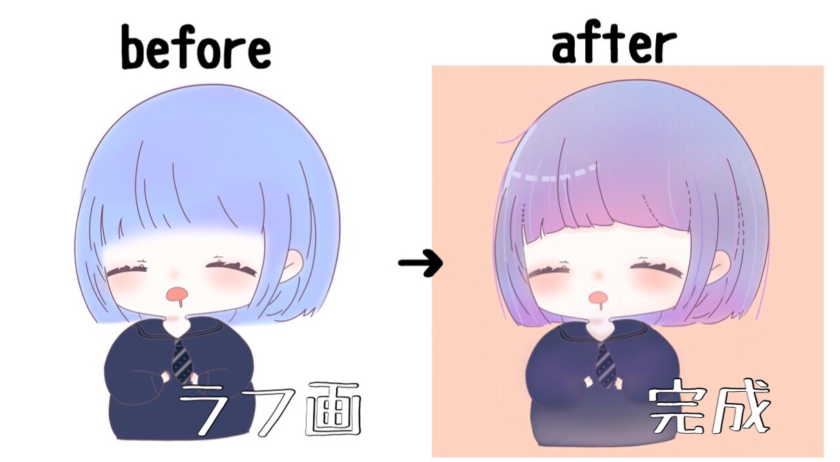 あなたのミニキャラ描きます 幼くて可愛いふわふわしたイラストお描きします。 イメージ5