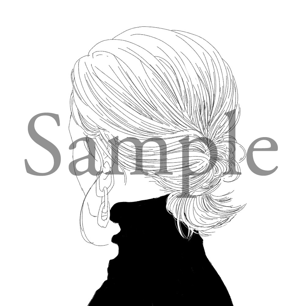 顔を出さないモノクロアイコン描きます 【アイコン】【お名刺】におすすめ！ イメージ4