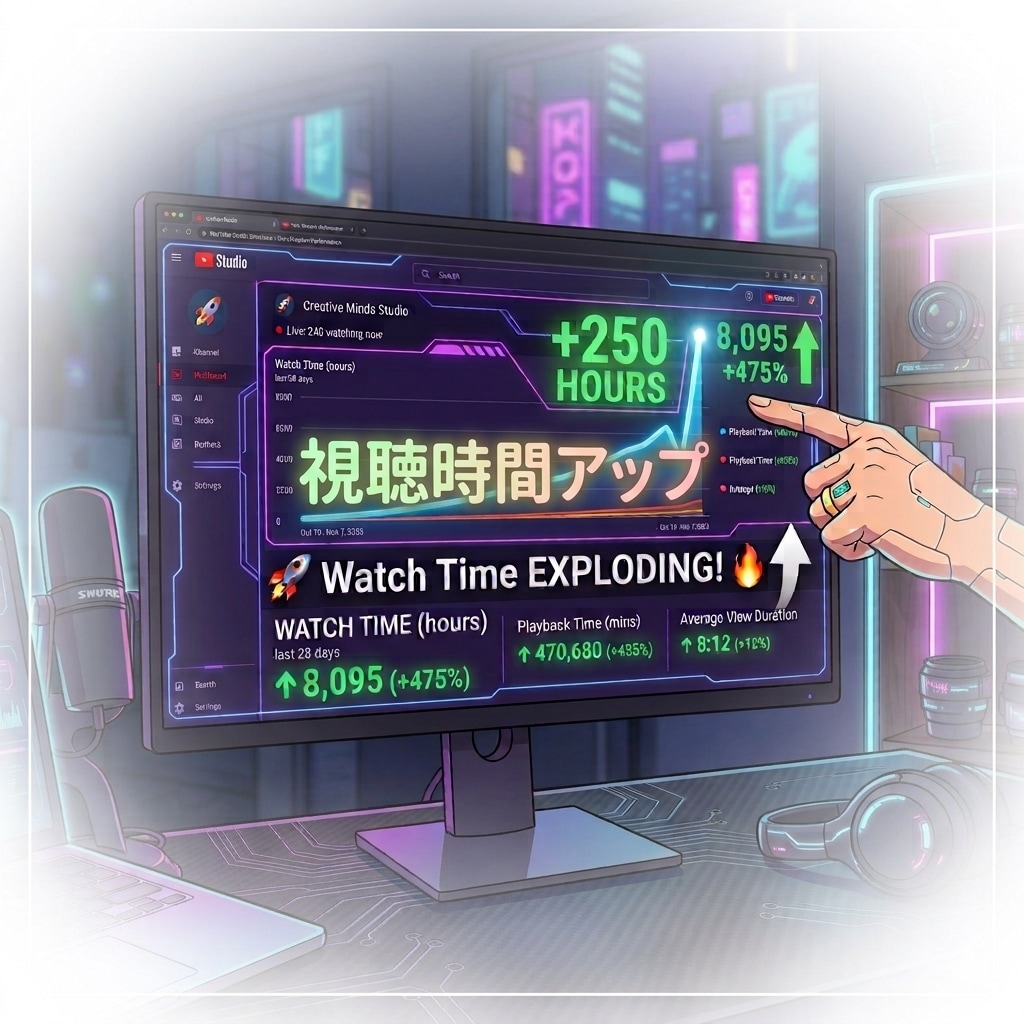 YouTube再生時間を日本国内から増やします 視聴維持率向上と日本国内の日本語リアルアカウントからアクセス イメージ2