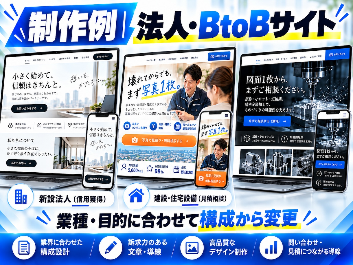丸投げOK｜問い合わせにつながるHPを制作します 営業経験10年｜構成・文章・導線までまとめて設計 イメージ5