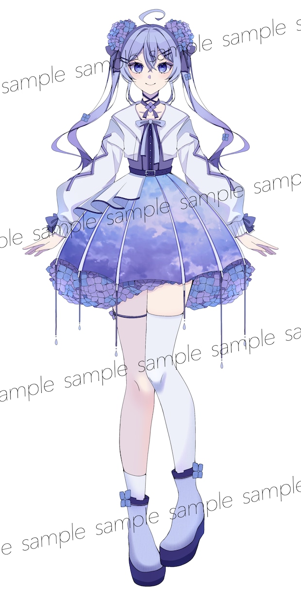 1点物！紫陽花の女の子の立ち絵を販売します IRIAMやTRPGなど用途様々！ イメージ2