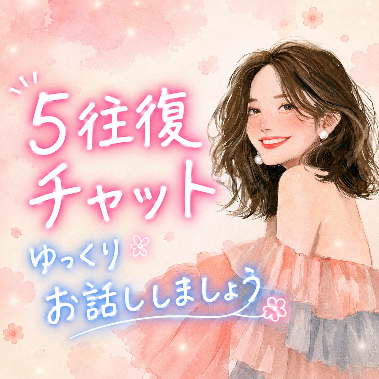 5往復♡好きな話や雑談トークで一緒に楽しみます 寄り添いながら楽しい雰囲気で、たくさんお話ししましょう♡ イメージ1