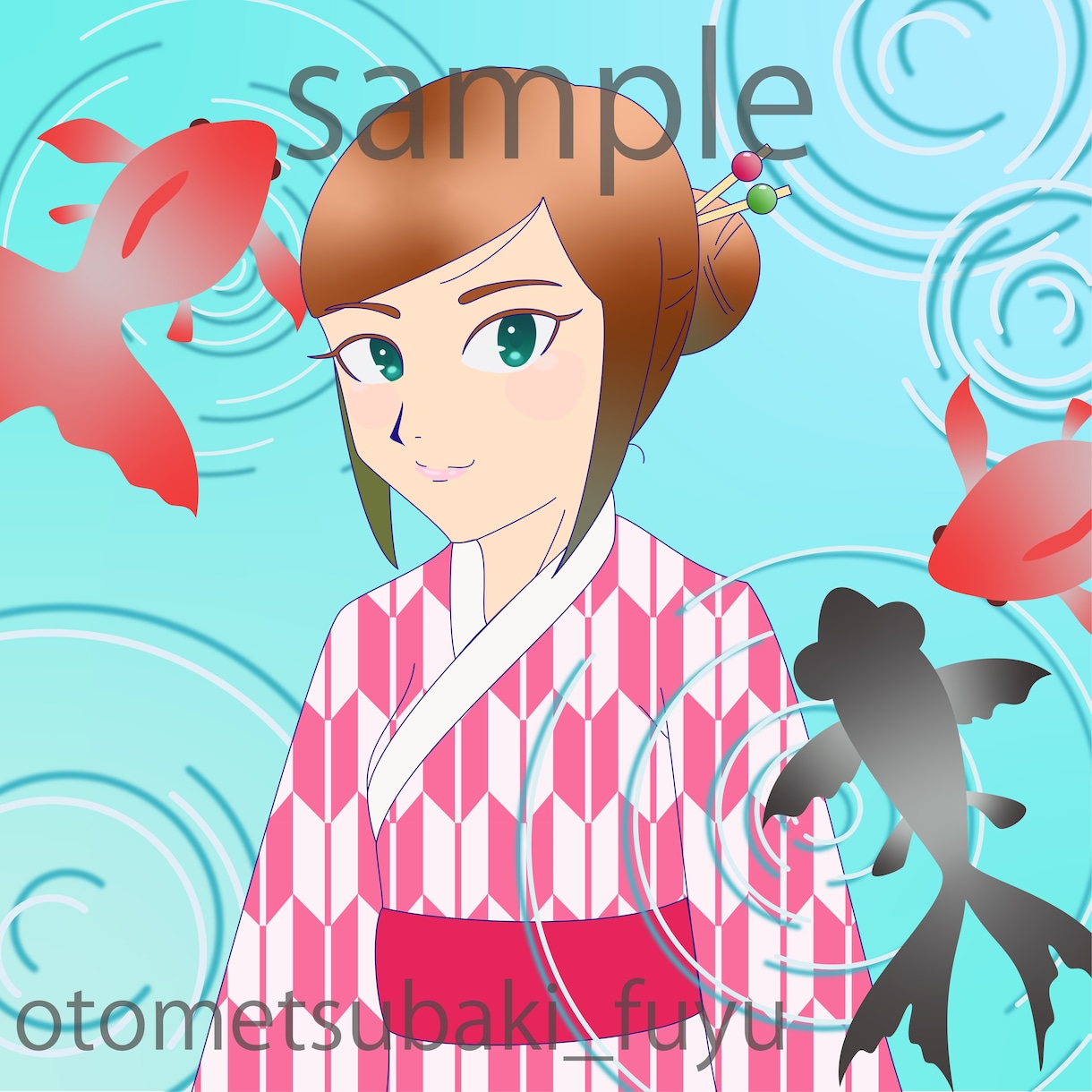 おしゃれでかわいい女性のSNS用アイコンを作ります SNSなどで使える似顔絵(アイコン)を描きます。 イメージ3
