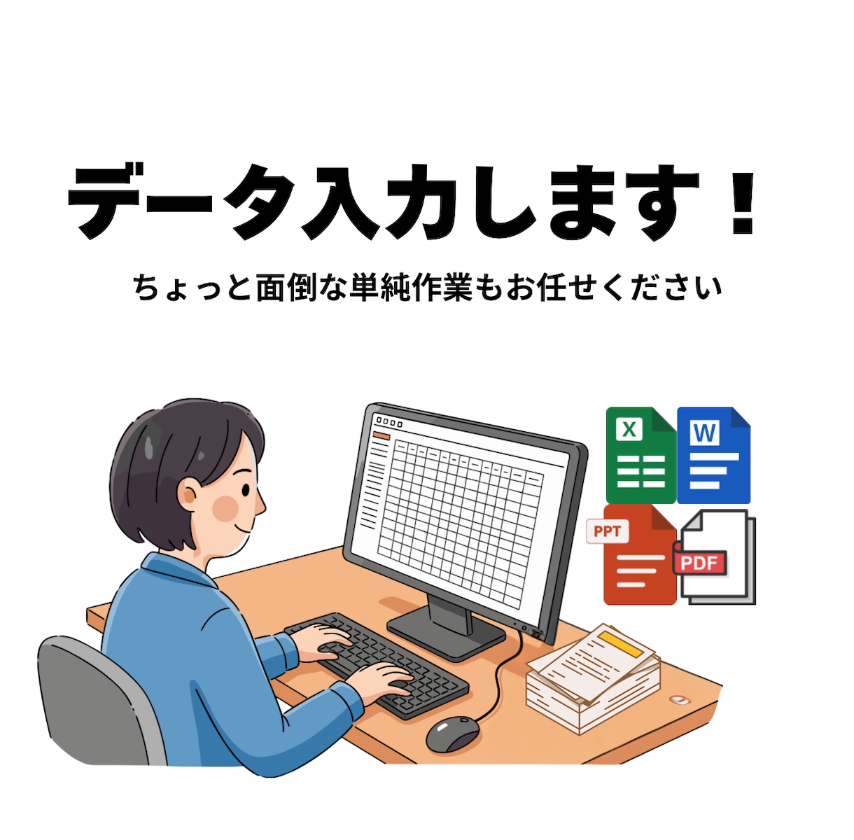 面倒なデータ入力させていただきます 細かいデータでもOK（企業リスト、住所、顧客情報など） イメージ1