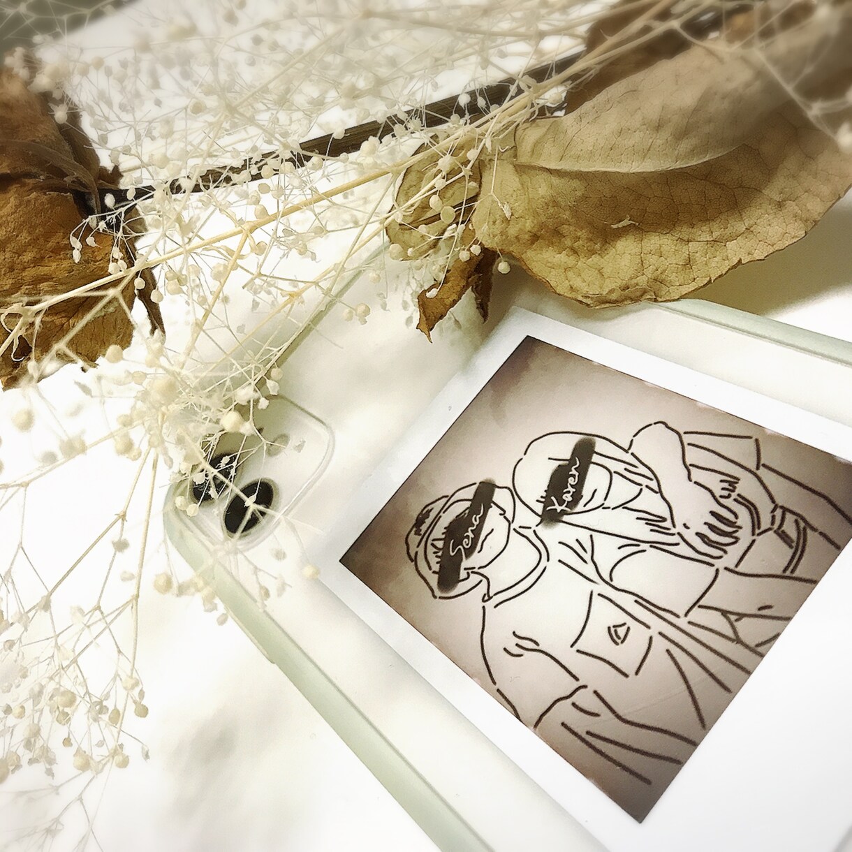 思い出の写真をお洒落な似顔絵イラストにします チェキにしてアルバムやプレゼントに！もちろんアイコンにも♫ イメージ3