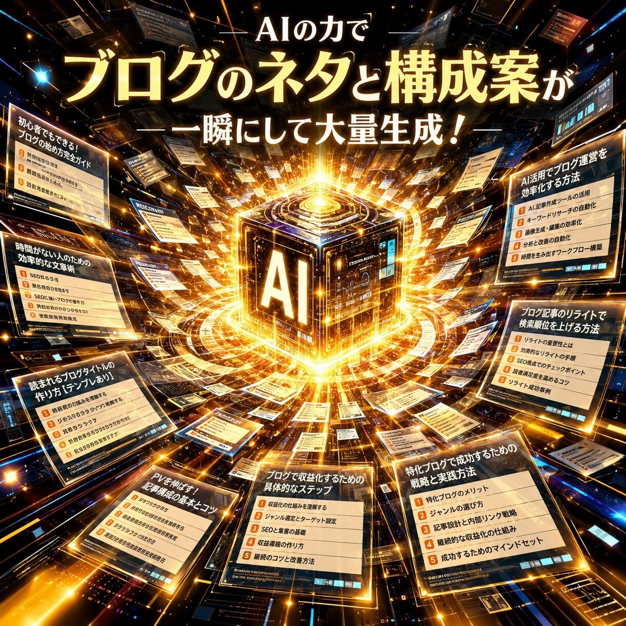 ブログの構成案50件作成＆記事執筆します 最新AI×プロの目視！3000文字以上の高品質記事を即納品！ イメージ1