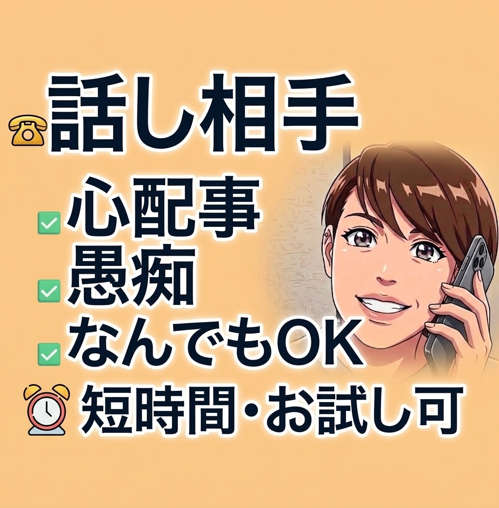 なんでもOK!悩み・日頃のモヤモヤ・グチききます 心配ごと・職場のグチ・理不尽なこと 心の疲労回復を手伝います イメージ1