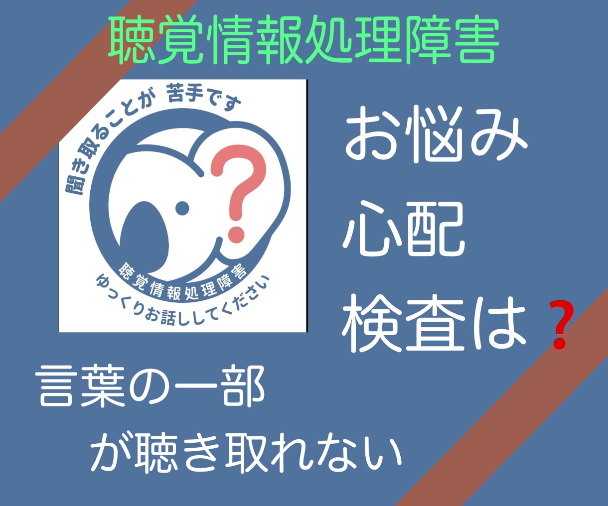 聴覚情報処理障害や体の悩み、困りごとをお聞きします APD/聞こえにくさ/お体の悩み全般/ イメージ1