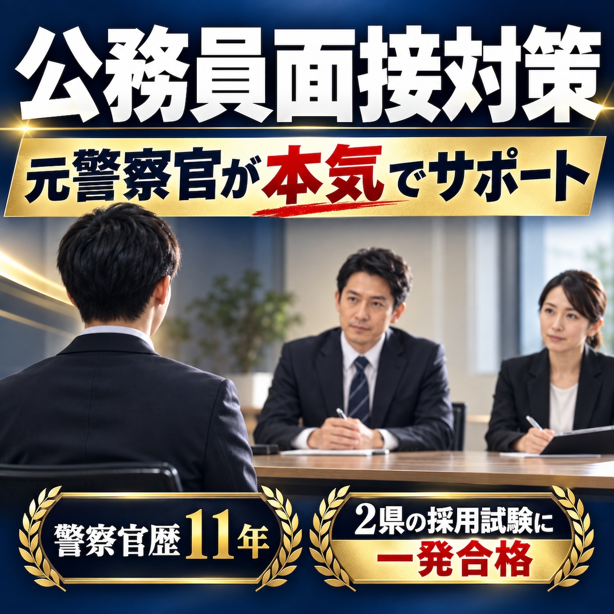 公務員面接対策行います ２県を一発合格した元警察官が行う本番で失敗しない面接対策 イメージ1
