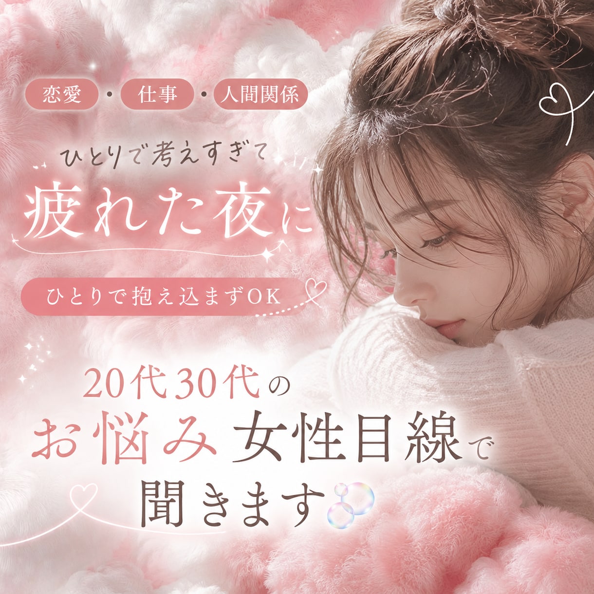 20代30代の恋愛・仕事・人間関係の悩み聞きます ひとりで抱え込む前にゆる～くお話ししてみませんか？ イメージ1