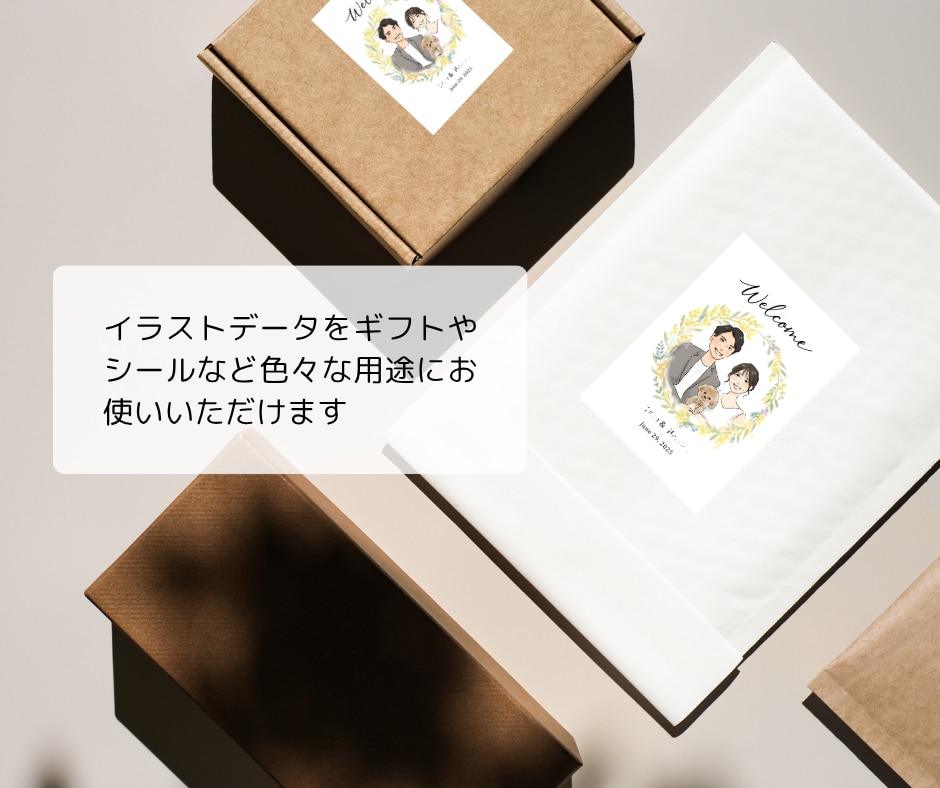 ウェディングの似顔絵イラストを作成します ☆前撮り写真がなくてもOK☆データ納品、修正何度でも。 イメージ6